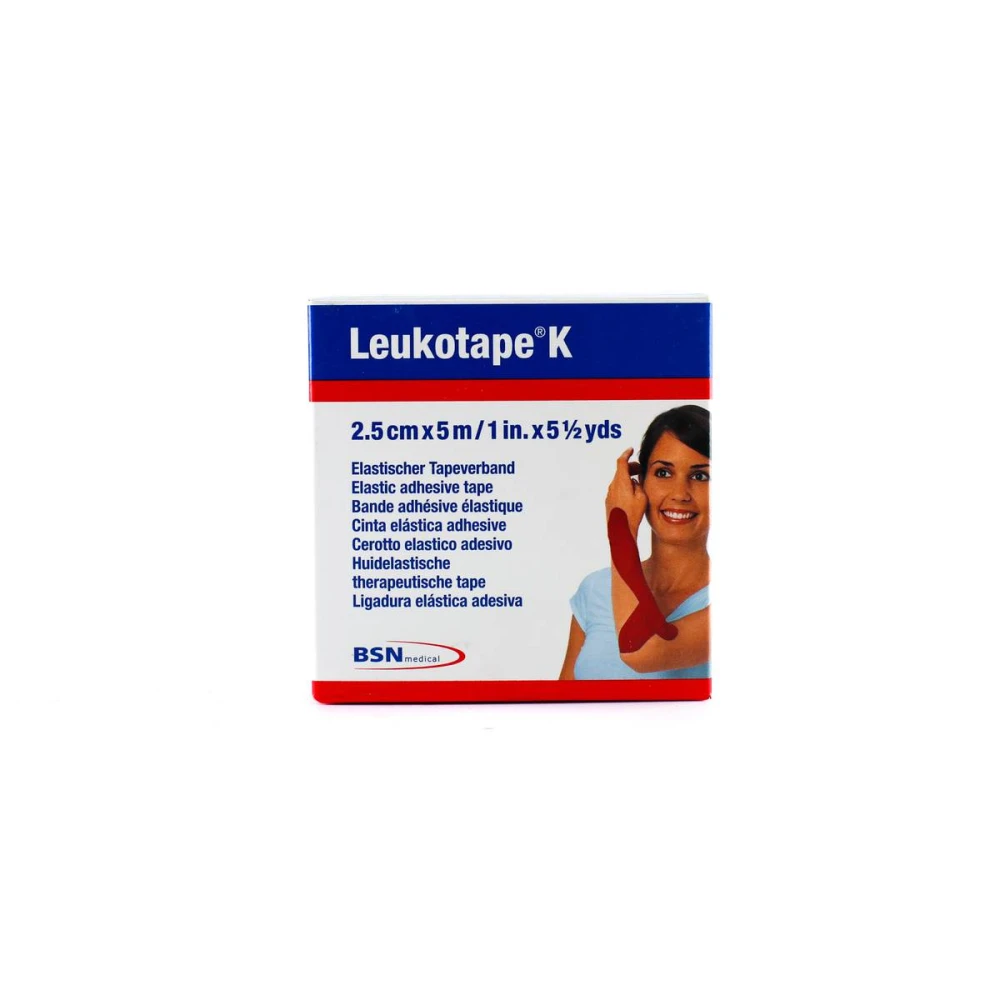 LEUKOTAPE K COLOR ROJO 2,5 CM CJ X 5 MTS